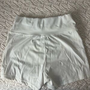 Women's White High-Waisted Shorts